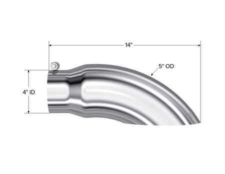 MBRP Exhaust Tip 4-Inch Inlet 5-Inch Outlet T304 Stainless Steel Universal Fit Armor Pro
