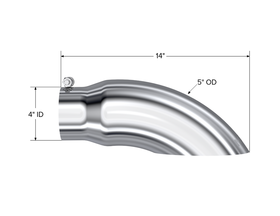 MBRP Exhaust Tip 4-Inch Inlet 5-Inch Outlet T304 Stainless Steel Universal Fit Armor Pro