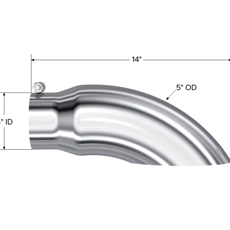 MBRP Exhaust Tip 4-Inch Inlet 5-Inch Outlet T304 Stainless Steel Universal Fit Armor Pro