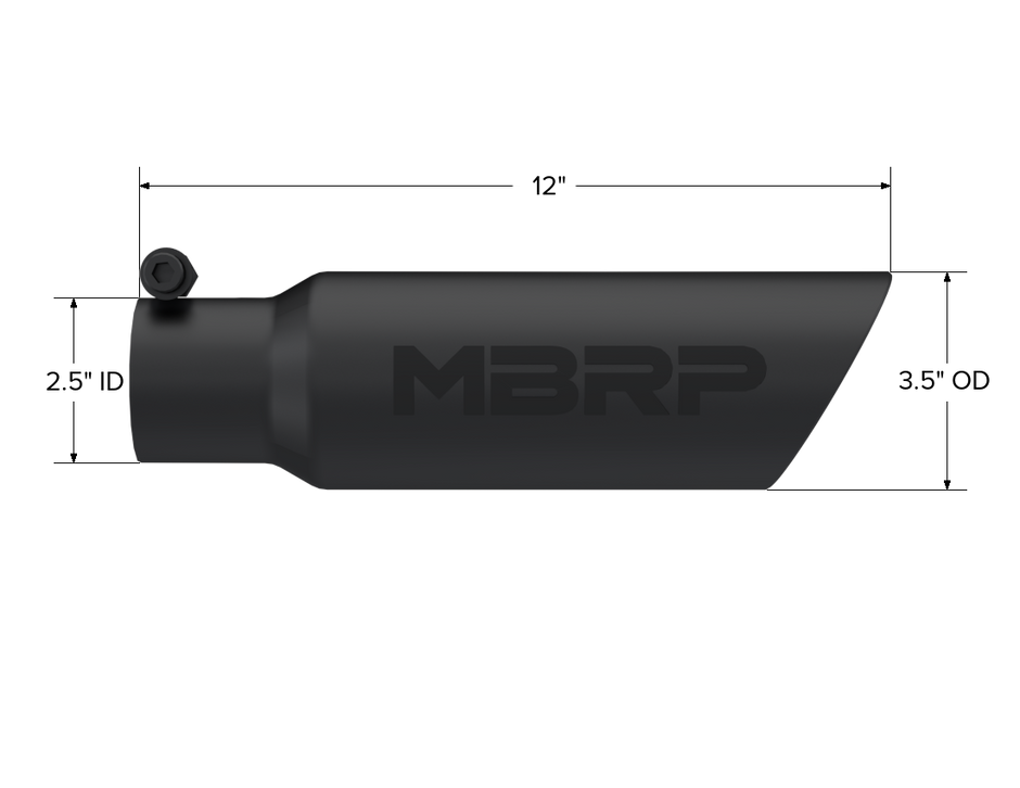 MBRP Exhaust Tip 2.5-Inch Inlet 3.5-Inch Outlet Dual Wall Black Coated Universal Fit