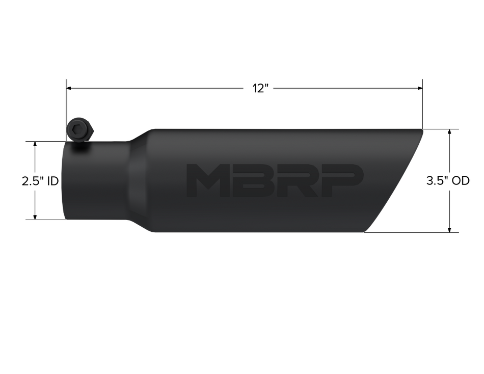MBRP Exhaust Tip 2.5-Inch Inlet 3.5-Inch Outlet Dual Wall Black Coated Universal Fit