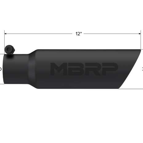 MBRP Exhaust Tip 2.5-Inch Inlet 3.5-Inch Outlet Dual Wall Black Coated Universal Fit