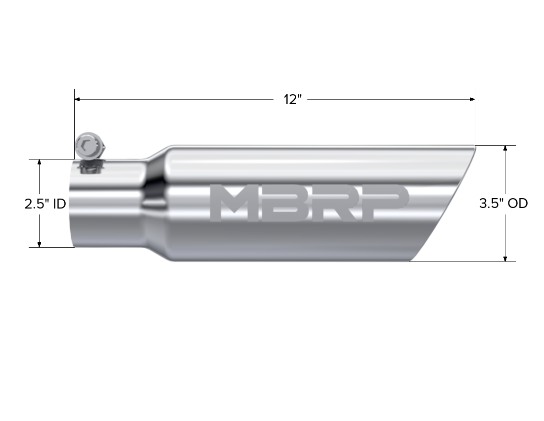 MBRP Exhaust Tip 2.5-Inch Inlet 3.5-Inch Outlet Dual Wall T304 Stainless Steel Universal Fit