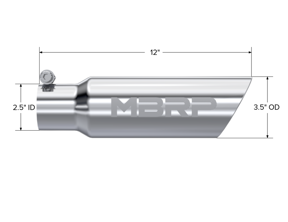 MBRP Exhaust Tip 2.5-Inch Inlet 3.5-Inch Outlet Dual Wall T304 Stainless Steel Universal Fit