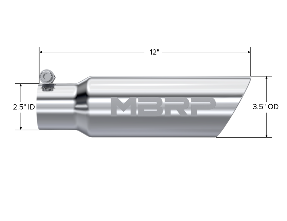 MBRP Exhaust Tip 2.5-Inch Inlet 3.5-Inch Outlet Dual Wall T304 Stainless Steel Universal Fit