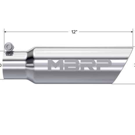 MBRP Exhaust Tip 2.5-Inch Inlet 3.5-Inch Outlet Dual Wall T304 Stainless Steel Universal Fit