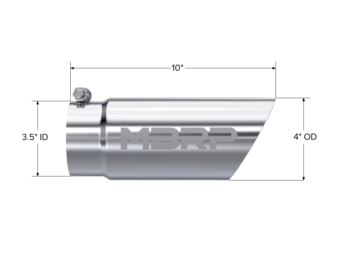 MBRP Exhaust Tip 4-Inch Inlet 3.5-Inch Outlet Dual Wall T304 Stainless Steel Universal Fit
