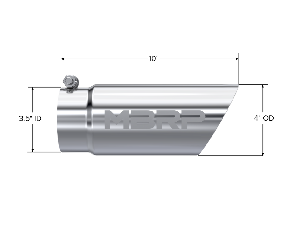 MBRP Exhaust Tip 4-Inch Inlet 3.5-Inch Outlet Dual Wall T304 Stainless Steel Universal Fit