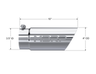 MBRP Exhaust Tip 4-Inch Inlet 3.5-Inch Outlet Dual Wall T304 Stainless Steel Universal Fit