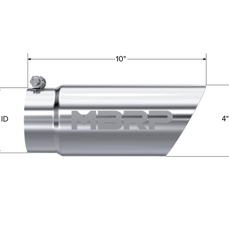 MBRP Exhaust Tip 4-Inch Inlet 3.5-Inch Outlet Dual Wall T304 Stainless Steel Universal Fit