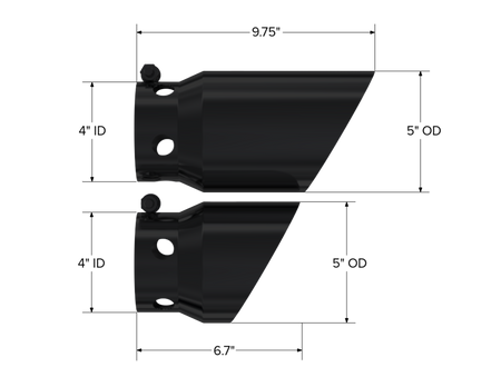MBRP Exhaust Tip 4-Inch Inlet 5-Inch Outlet 9.75-Inch Length T304 Stainless Steel 6.4L/6.7L 2008-2026 Ford F-250 Super Duty/F-350 Super Duty/F-450 Super Duty