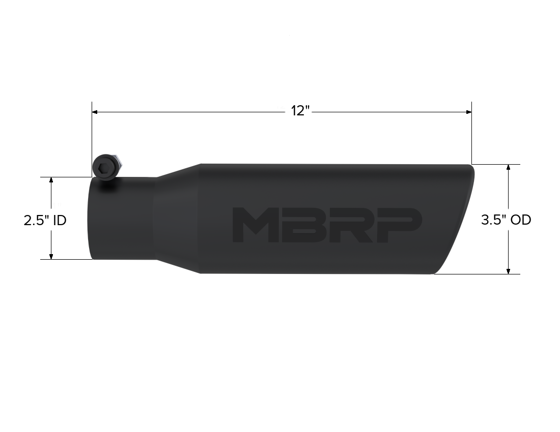 MBRP Exhaust Tip 2.5-Inch Inlet 3.5-Inch Outlet Rolled End Universal Fit