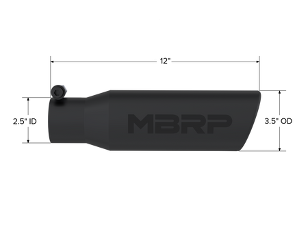 MBRP Exhaust Tip 2.5-Inch Inlet 3.5-Inch Outlet Rolled End Universal Fit