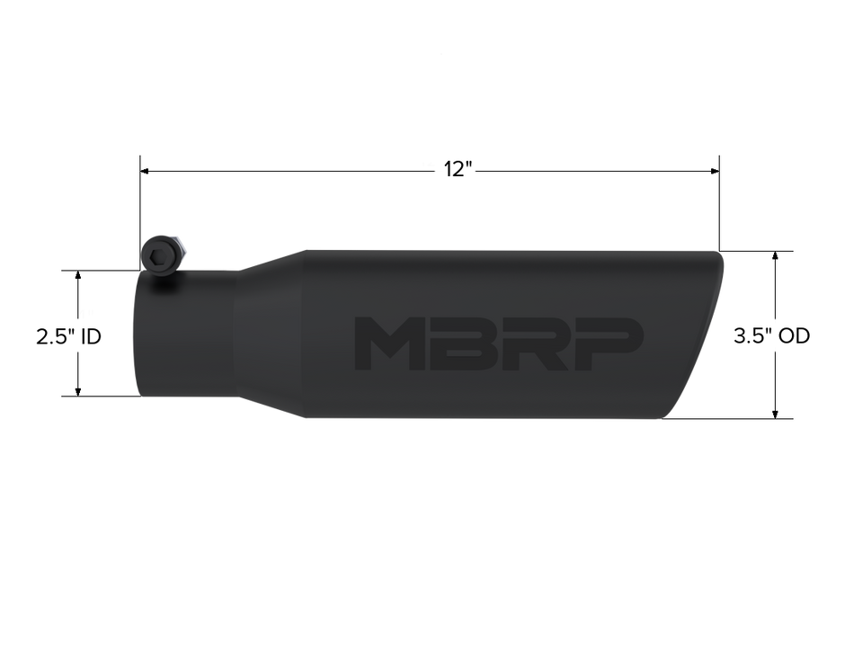 MBRP Exhaust Tip 2.5-Inch Inlet 3.5-Inch Outlet Rolled End Universal Fit