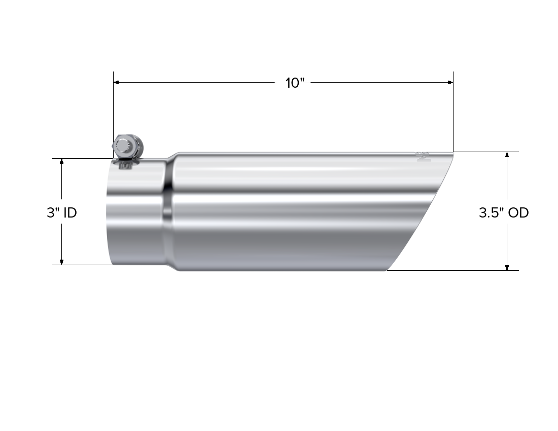MBRP Exhaust Tip 3-Inch Inlet 3.5-Inch Outlet Dual Wall T304 Stainless Steel Universal Fit