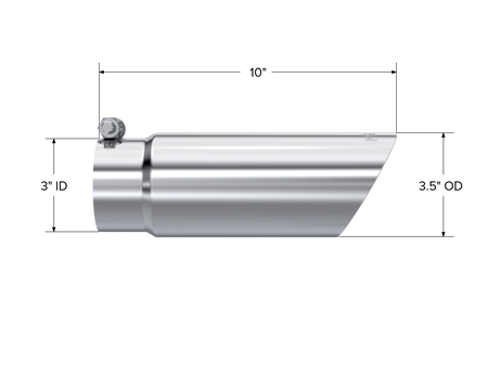 MBRP Exhaust Tip 3-Inch Inlet 3.5-Inch Outlet Dual Wall T304 Stainless Steel Universal Fit