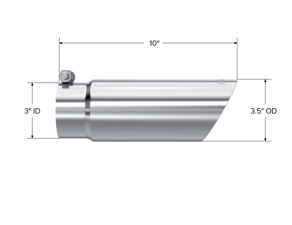 MBRP Exhaust Tip 3-Inch Inlet 3.5-Inch Outlet Dual Wall T304 Stainless Steel Universal Fit