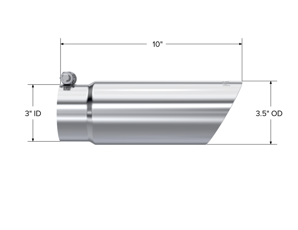 MBRP Exhaust Tip 3-Inch Inlet 3.5-Inch Outlet Dual Wall T304 Stainless Steel Universal Fit