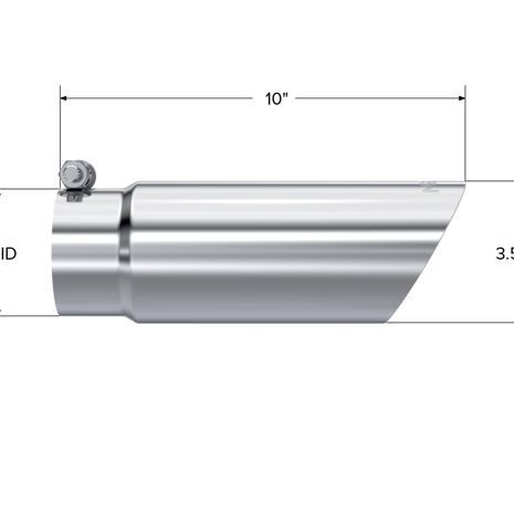 MBRP Exhaust Tip 3-Inch Inlet 3.5-Inch Outlet Dual Wall T304 Stainless Steel Universal Fit