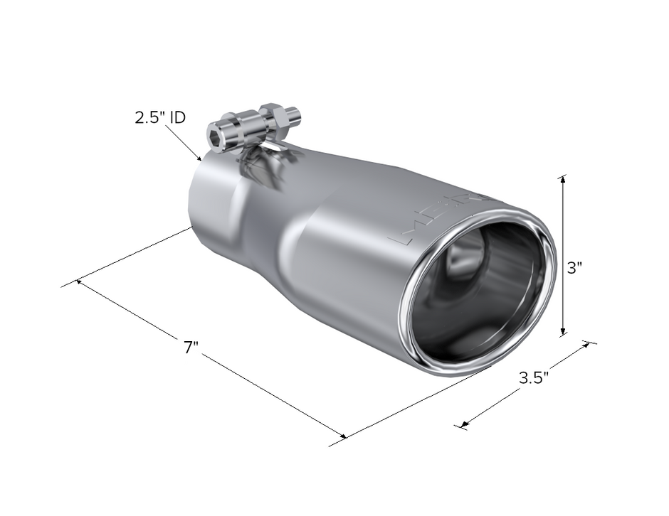 MBRP Exhaust Tip 2.5-Inch Inlet 3.75-Inch Outlet T304 Stainless Steel Universal Fit