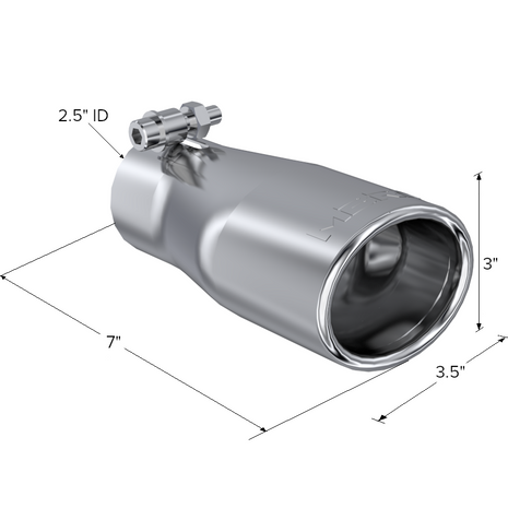 MBRP Exhaust Tip 2.5-Inch Inlet 3.75-Inch Outlet T304 Stainless Steel Universal Fit