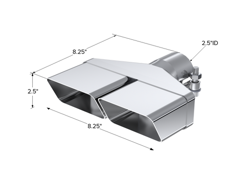 MBRP Exhaust Tip 2.375-Inch Inlet 2.5-Inch Outlet T304 Stainless Steel Universal Fit