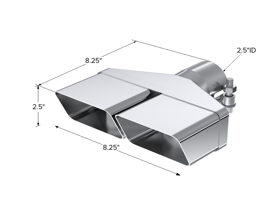 MBRP Exhaust Tip 2.375-Inch Inlet 2.5-Inch Outlet T304 Stainless Steel Universal Fit