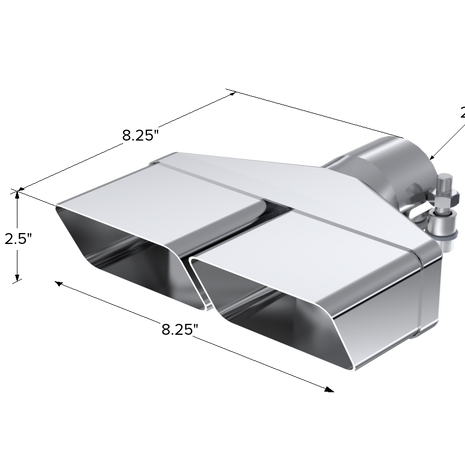 MBRP Exhaust Tip 2.375-Inch Inlet 2.5-Inch Outlet T304 Stainless Steel Universal Fit