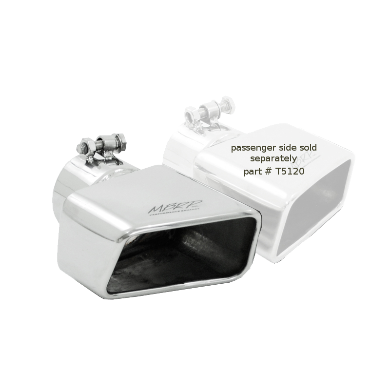 MBRP Exhaust Tip 3-Inch Inlet 4.75-Inch Outlet T304 Stainless Steel Universal Fit Armor Pro Mirror Polished Driver Side