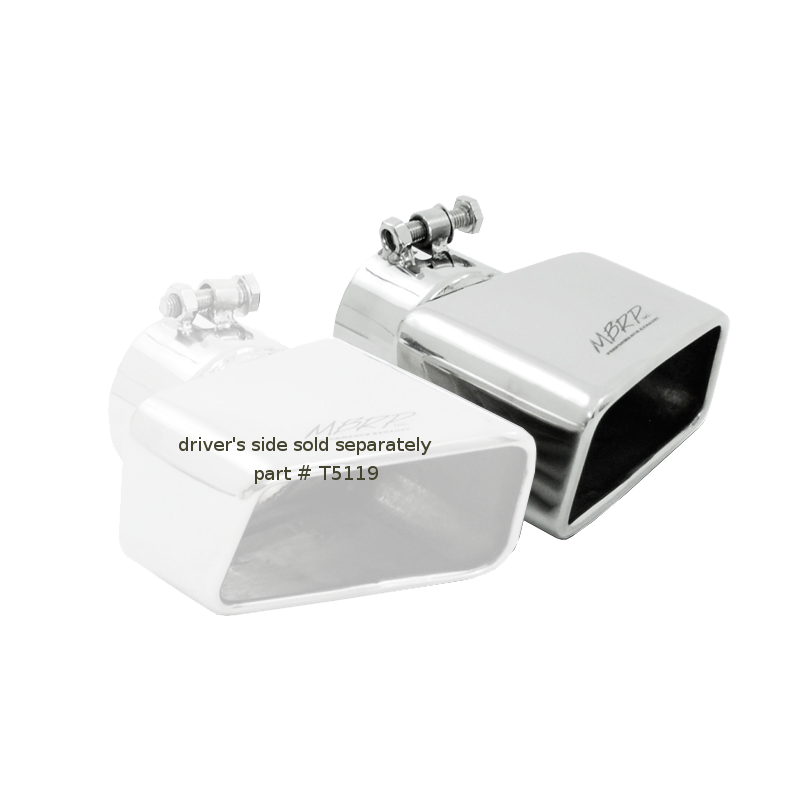 MBRP Exhaust Tip 3-Inch Inlet 4.75-Inch Outlet T304 Stainless Steel Universal Fit Armor Pro Mirror Polished Passenger Side