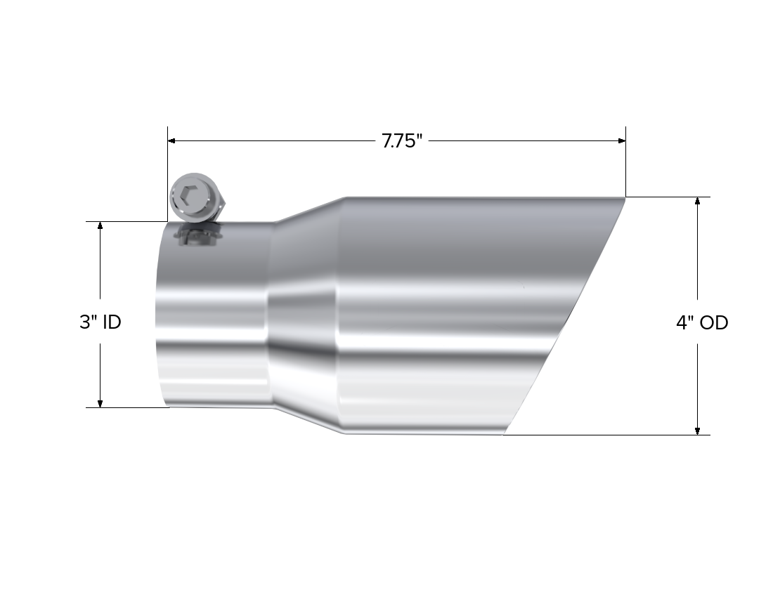 MBRP Exhaust Tip 3-Inch Inlet 4-Inch Outlet Dual Wall Rolled End T304 Stainless Steel Universal Fit