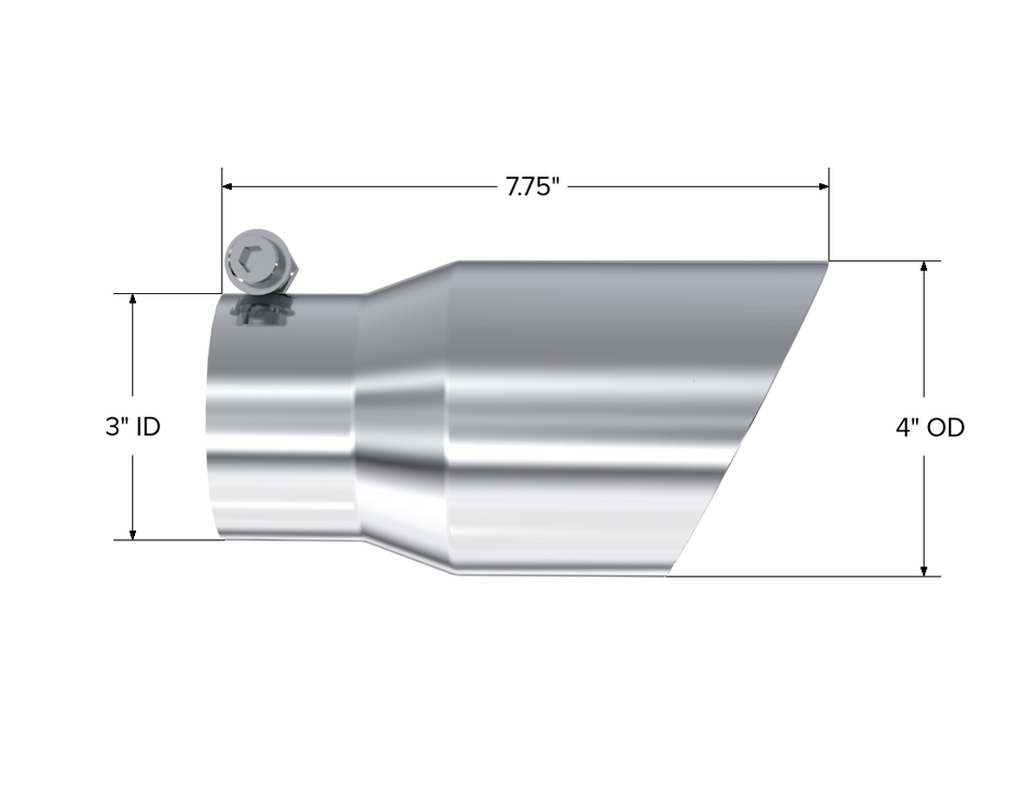 MBRP Exhaust Tip 3-Inch Inlet 4-Inch Outlet Dual Wall Rolled End T304 Stainless Steel Universal Fit