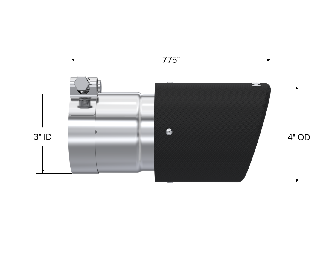 MBRP Exhaust Tip 3-Inch Inlet 4-Inch Outlet Dual Wall Carbon Fiber Universal Fit