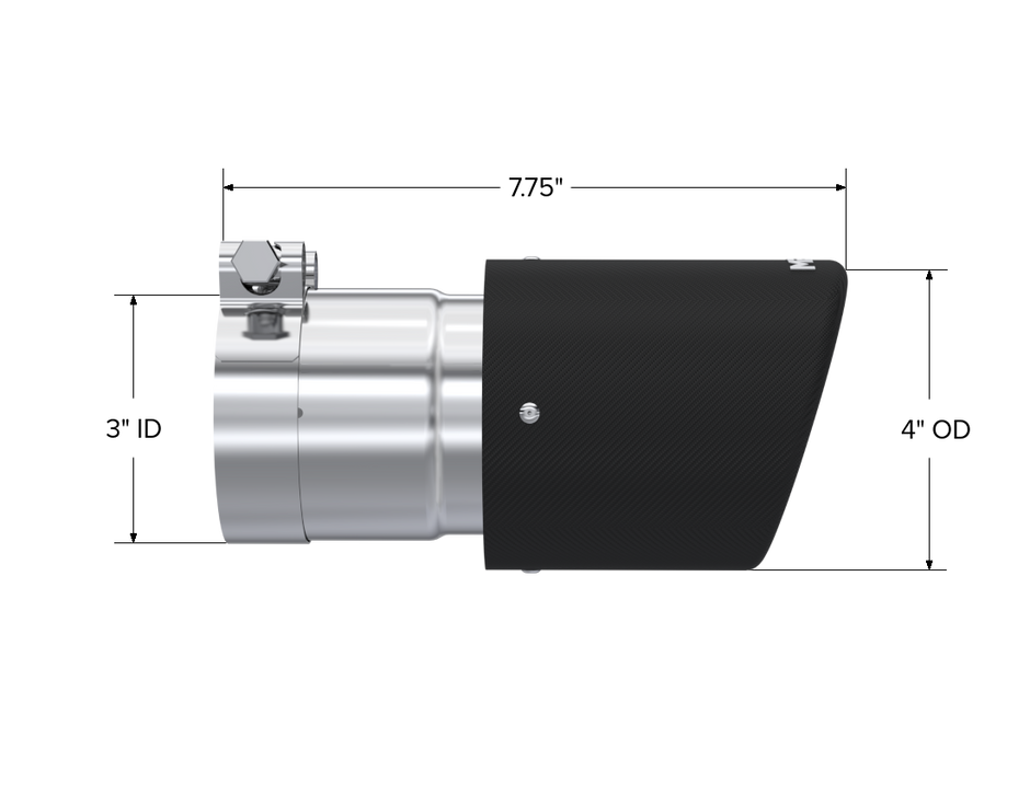 MBRP Exhaust Tip 3-Inch Inlet 4-Inch Outlet Dual Wall Carbon Fiber Universal Fit