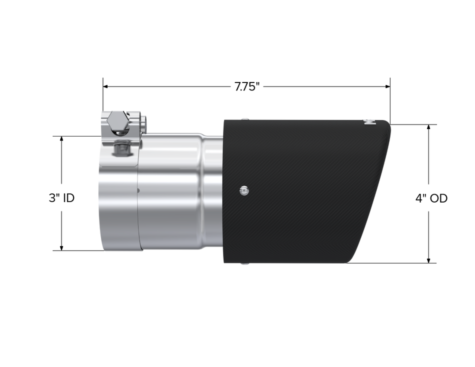 MBRP Exhaust Tip 3-Inch Inlet 4-Inch Outlet Dual Wall Carbon Fiber Universal Fit