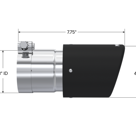 MBRP Exhaust Tip 3-Inch Inlet 4-Inch Outlet Dual Wall Carbon Fiber Universal Fit