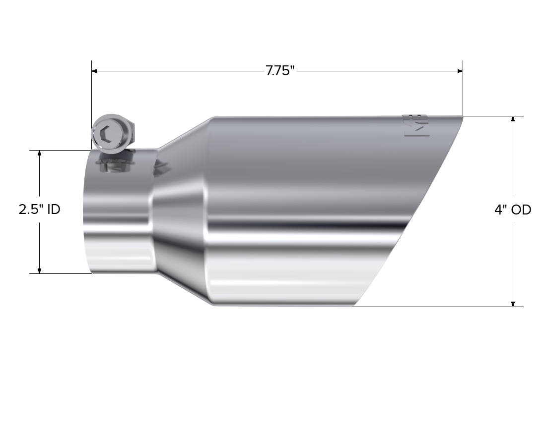 MBRP Exhaust Tip 2.5-Inch Inlet 4-Inch Outlet Dual Wall Universal Fit Armor Pro