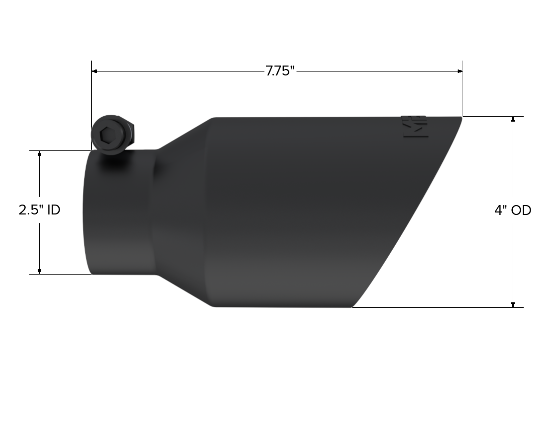 MBRP Exhaust Tip 2.5-Inch Inlet 4-Inch Outlet Dual Wall Universal Fit Armor Black