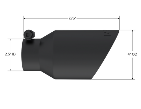 MBRP Exhaust Tip 2.5-Inch Inlet 4-Inch Outlet Dual Wall Universal Fit Armor Black