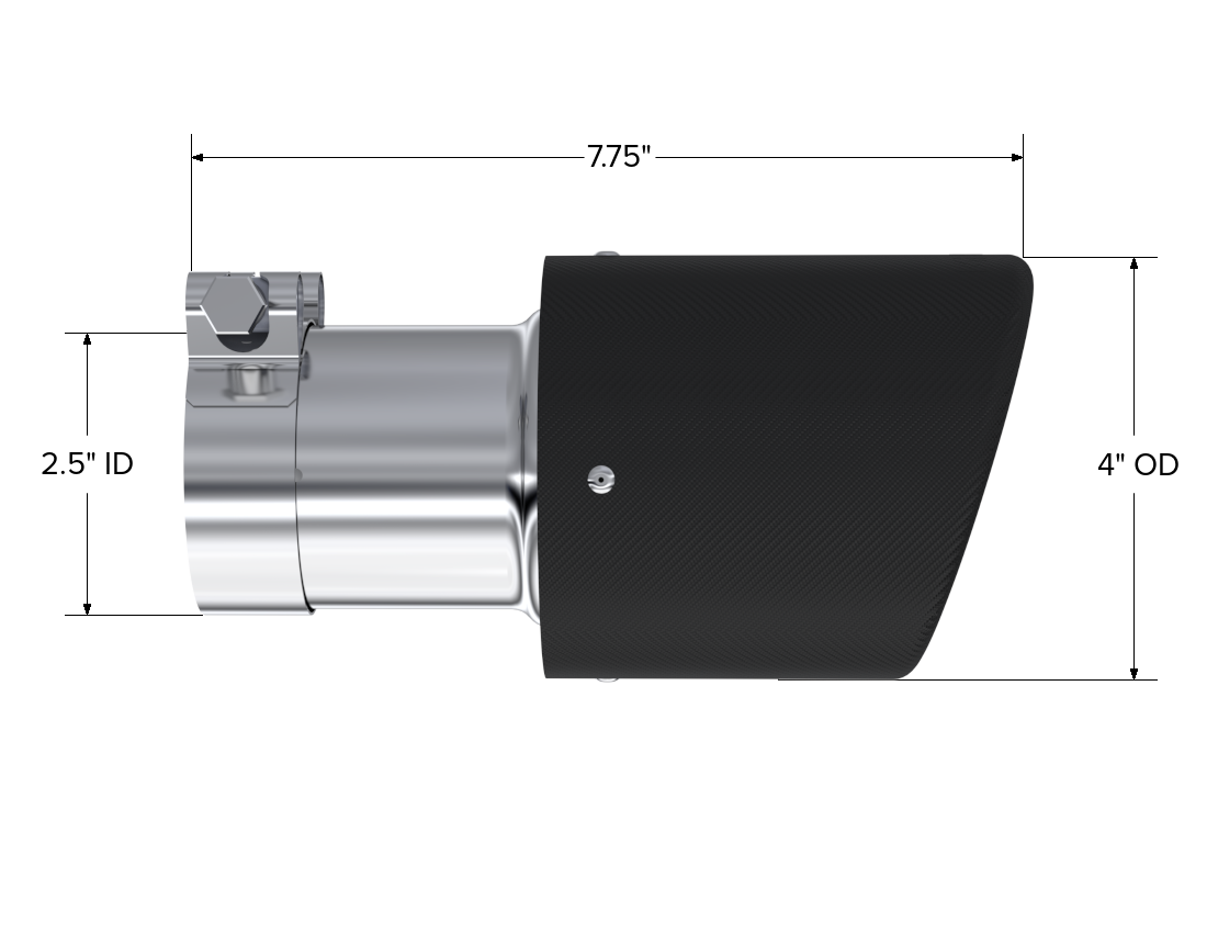 MBRP Exhaust Tip 2.5-Inch Inlet 4-Inch Outlet Dual Wall Carbon Fiber Universal Fit