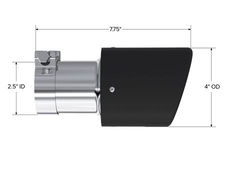 MBRP Exhaust Tip 2.5-Inch Inlet 4-Inch Outlet Dual Wall Carbon Fiber Universal Fit