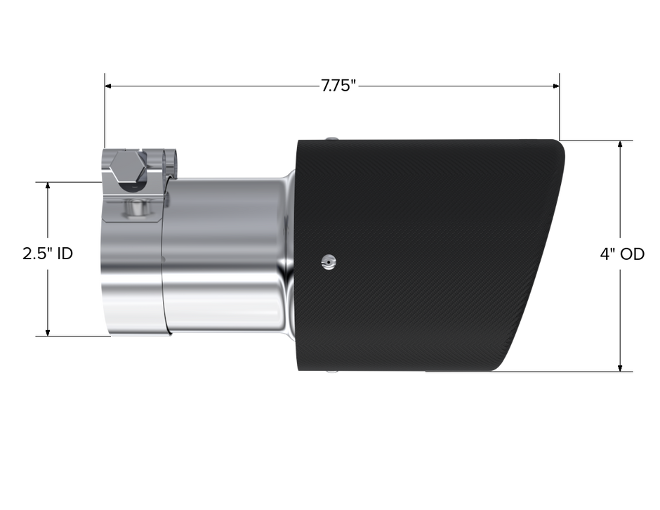 MBRP Exhaust Tip 2.5-Inch Inlet 4-Inch Outlet Dual Wall Carbon Fiber Universal Fit