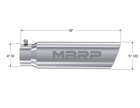 MBRP Exhaust Tip 4-Inch Inlet 5-Inch Outlet Rolled End T304 Stainless Steel Universal Fit