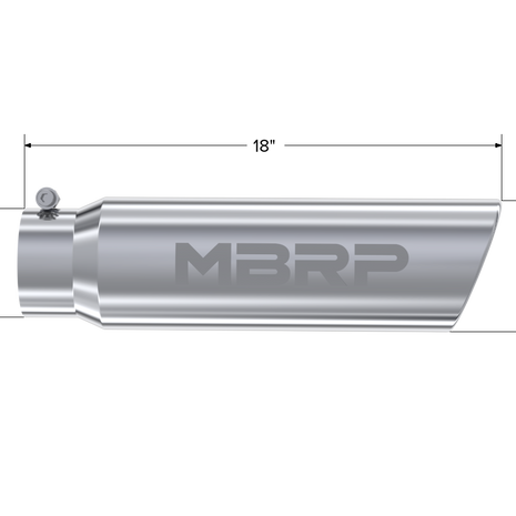 MBRP Exhaust Tip 4-Inch Inlet 5-Inch Outlet Rolled End T304 Stainless Steel Universal Fit