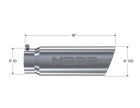 MBRP Exhaust Tip 5-Inch Inlet 6-Inch Outlet Rolled End T304 Stainless Steel Universal Fit Armor Pro Mirror Polished Exhaust Tip 6 Inch O.D. Angled Rolled End 5 Inch Inlet 18 Inch Length T304 Stainless Steel