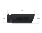 MBRP Exhaust Tip 5-Inch Inlet 6-Inch Outlet Rolled End Black Coated Universal Fit