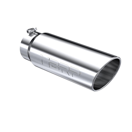 MBRP Exhaust Tip 5-Inch Inlet 6-Inch Outlet Rolled End T304 Stainless Steel Universal Fit Armor Pro Mirror Polished Exhaust Tip 6 Inch O.D. Angled Rolled End 5 Inch Inlet 18 Inch Length T304 Stainless Steel