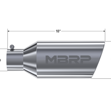 MBRP Exhaust Tip 4-Inch Inlet 7-Inch Outlet Rolled End T304 Stainless Steel Universal Fit