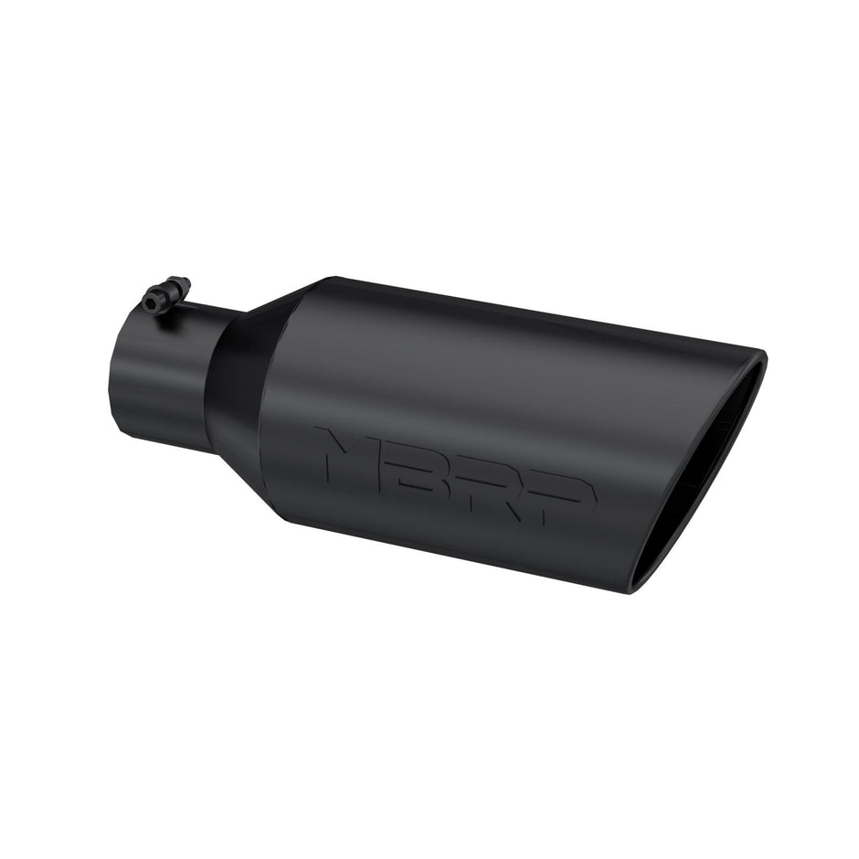 MBRP Exhaust Tip 4-Inch Inlet 7-Inch Outlet Rolled End Black Coated Universal Fit