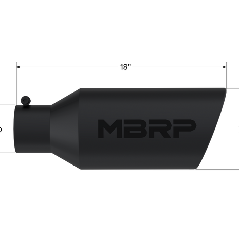 MBRP Exhaust Tip 4-Inch Inlet 7-Inch Outlet Rolled End Black Coated Universal Fit